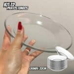 Jogo De Pratos Fundos Kit 6 Peças Em Vidro Almoço E Jantar - CEDAR GLASS