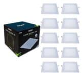 Kit 10 Painel Plafon Embutir Led 18w Quadrado 6500k Branco Frio - Easy