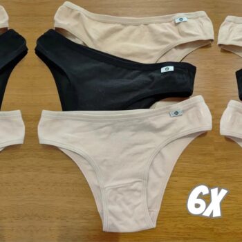 Kit 6 Calcinhas Biquini Em Algodão Cotton Original Delrio