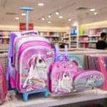 Kit Mochila Rodinha 3d Infantil Lancheira Estojo Unicornio Rosa