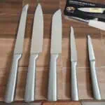 LUMAI Original Conjunto de 5 Facas Grandes de Cozinha Zurich Robusto em Aço Inoxidável 3CR13 com Lâminas Inteiriças – Forja Prolongada para Robustez, Anti ferrugem, Ultra Afiadas e Precisão Suíça