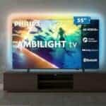 PHILIPS, Smart TV Ambilight 55" 4K, 55PUG8100/78, Comando de Voz, HDR10+/Dolby Atmos, VRR/ALLM, Bluetooth