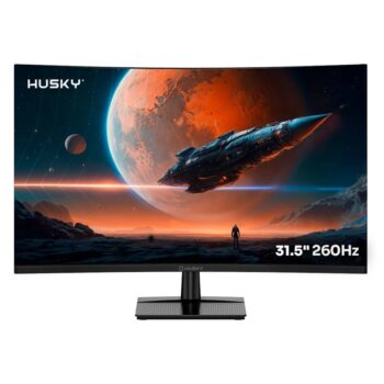 Monitor Gamer Curvo Husky Boreal 31.5″, FHD, 260Hz, 1ms, Adaptive Sync, VA, DisplayPort e HDMI, HDR – HMG00732PT
