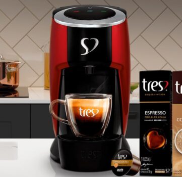 Tres Corações Touch Vermelho brilhante Cápsulas monodose