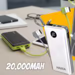 Power Bank 20.000mah Haixia Carregador Rápido Com Display Portátil Branco