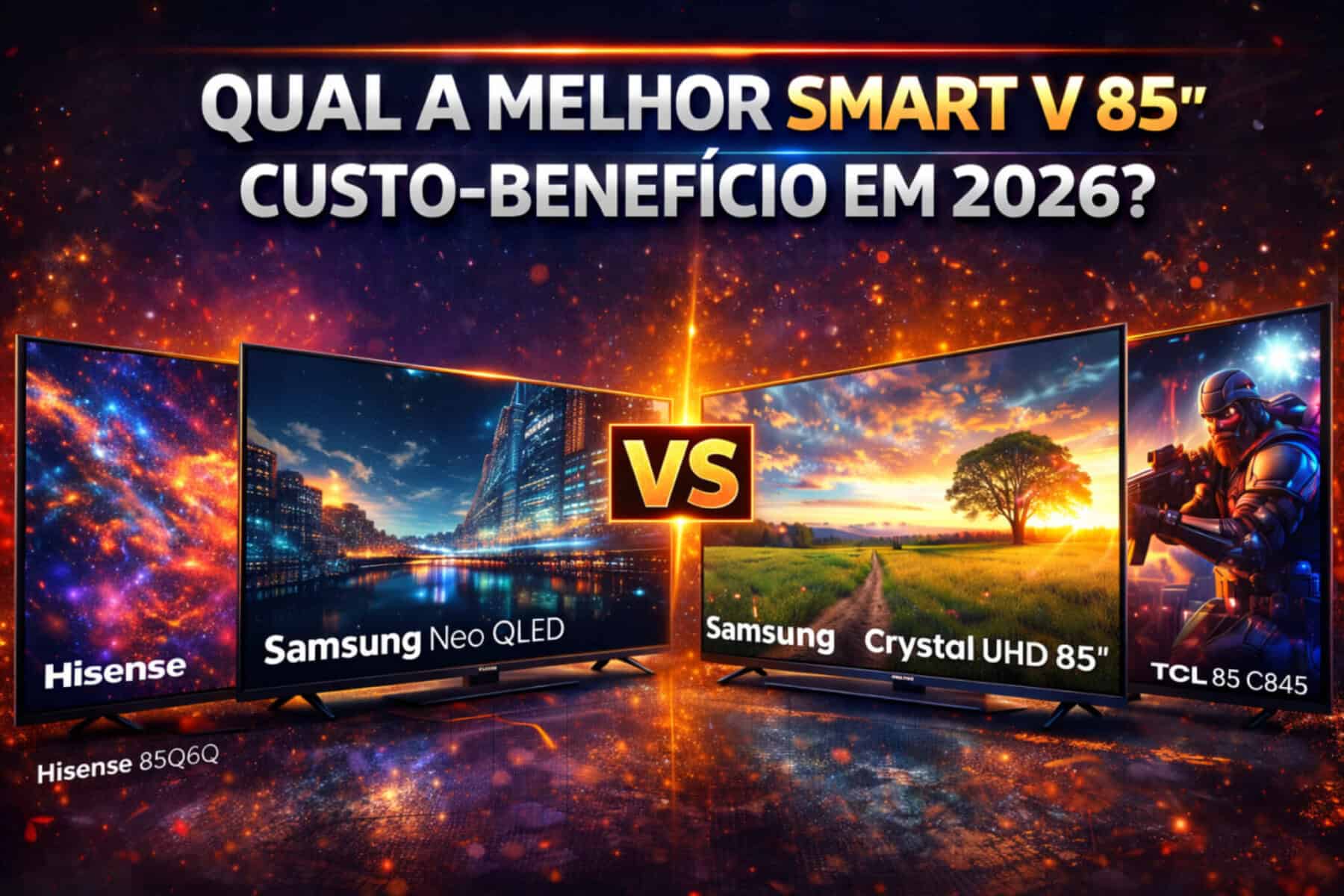 Qual a melhor Smart TV 85 polegadas custo-benefício em 2026?