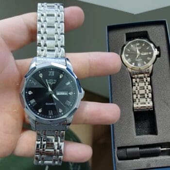 Relógios De Pulso Masculino Quartzo Original Aço Calendário