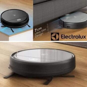 Robo Aspirador de Pó 2h20min bateria longa duração automático varre aspira passa pano Electrolux ERB10 bivolt preto sensor antiqueda