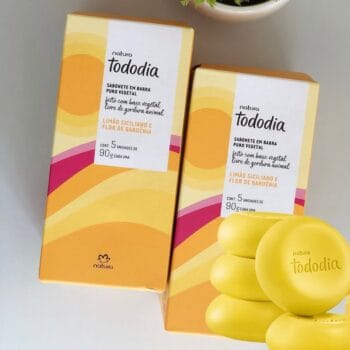 Sabonete Natura tododia limão siciliano e flor de Gardênias em barra 5 unidades 90g cada