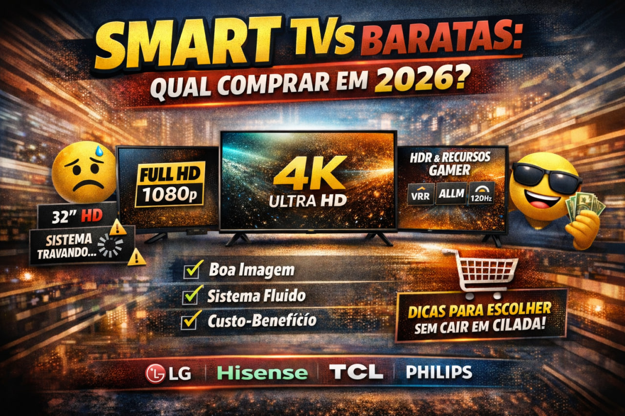 Smart TV barata em 2026: como escolher sem cair em cilada
