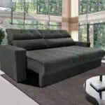 Sofá 3 Lugares Clean Retrátil Reclinável Cama Inbox - Cinza - Liso
