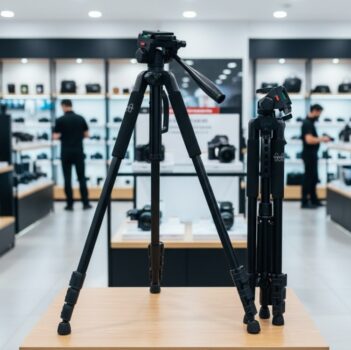 Tripé Profissional Meeky 1,40m Para Celular e Câmera DSLR – Cabeça Hidráulica Panorâmica 360° com Bolsa Portátil e Suporte Universal – Ideal para Vídeos, Vlogs e Lives