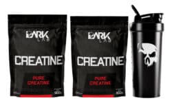 2 Creatinas Puras 500g + Coqueteleira Shaker Academia 700ml Dark Lab