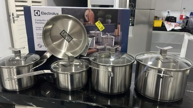 Conjunto de Panelas, 5 unidades, Aço Inoxidável, Electrolux