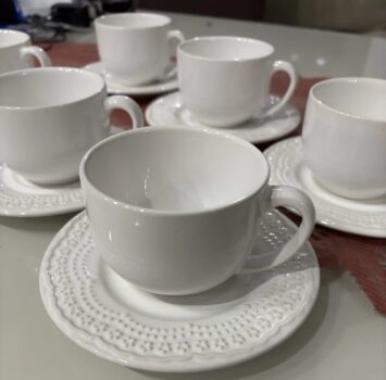 Jogo Café da Manhã Porto Brasil 12 Peças Cerâmica Feldspática Branca