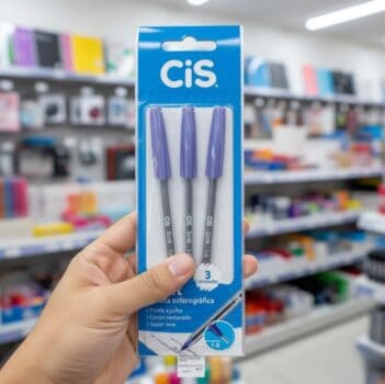 Caneta Esferográfica Scrit 1 mm, Azul, Blister, Pacote de 3