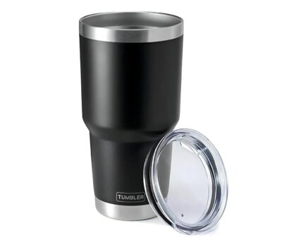Copo Térmico Tumbler 30 Oz 887ml Com Tampa Preto – Tumbler Liso