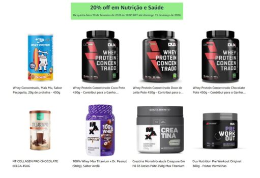 Cupom 20% OFF em Nutrição e Saúde – Amazon