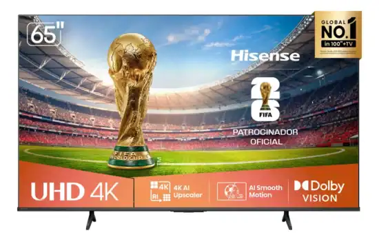 Hisense Smart TV 4K 65 Polegadas 65A6NV com Dolby Vision, HDR10, HLG, Dolby Gaming, Film Maker, DTS Virtual X