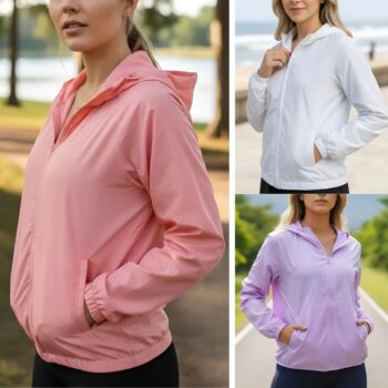 Jaqueta Corta Vento Feminino Capuz E Bolso Izing Leve