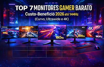 Os 7 Melhores Monitores Gamer Custo-Benefício em 2026: Modelos Baratos até 144Hz, 180Hz, 240Hz, Curvo, Ultrawide e 4K
