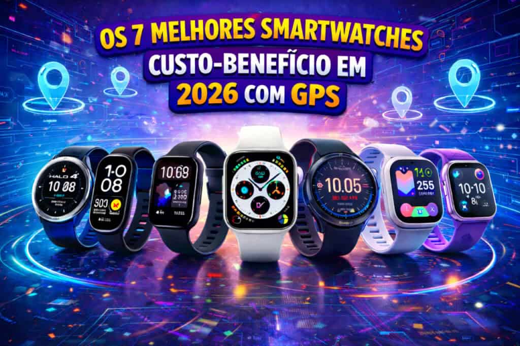 Os 7 melhores smartwatches custo-benefício em 2026 com GPS