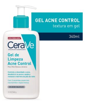Cerave, Gel de Limpeza Acne Control com Niacinamida e Ácido Salicílico, 340ml