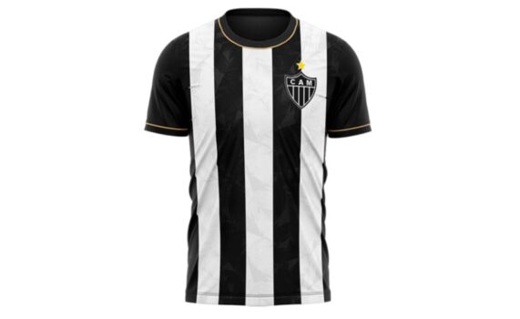 Camisa Atlético Mineiro Trevo Preta e Branca