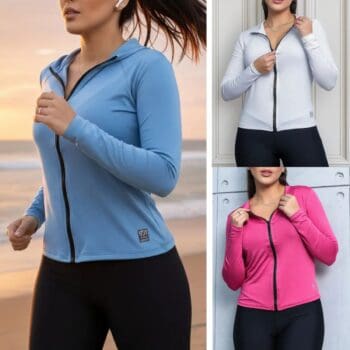 Casaco Fit Blusa Treino Proteção Solar Uv Corrida Academia