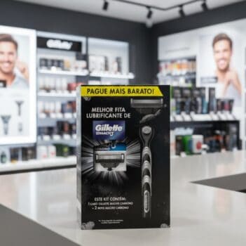 Kit Mach3 Carbono 1 Cabo + 2 Refis, Higiene Pessoal, Cuidado com a barba, Lâminas e Aparelhos de Barbear