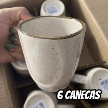 Jogo Com 6 Canecas De 260ml Em Porcelana Ryo Maresia Oxford