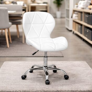 Cadeira De Escritório Eiffel Max Base Giratória Cor Branco