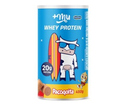 Whey Concentrado, Mais Mu, Sabor Paçoquita, 20g de proteína – 450g