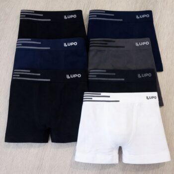 Kit 6 Cuecas Lupo Boxer Box Sem Costura Basic Microfibra