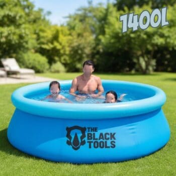 Piscina Inflável Redonda 1400l Resistente Circular Cor Azul 63x183cm Tbt-007 The Black Tools