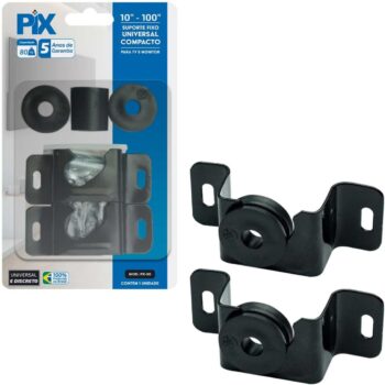 PIX Suporte de TV Fixo Universal 10 a 85 Polegadas Compacto Preto