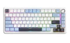 Teclado Mecanico Gamer F75 Sem Fio Tri Mode Rgb Free Wolf