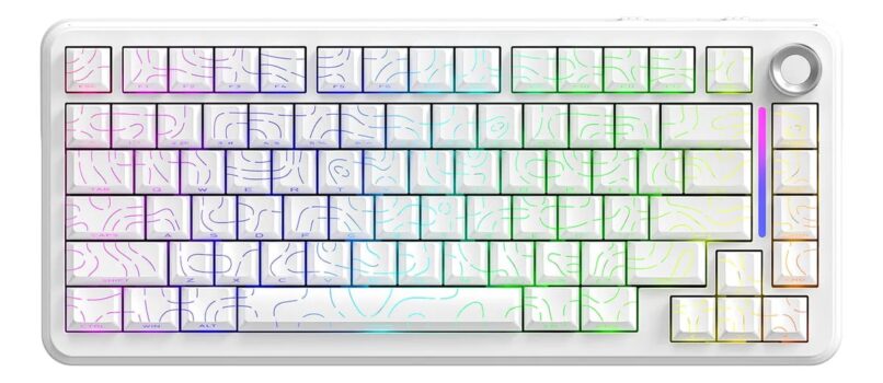 Teclado Mecanico Gamer F75 Sem Fio Tri Mode Rgb Free Wolf