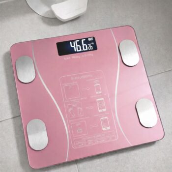 Eps-6905 Balança Bioimpedância Digital Epsilon Corporal Inteligente Bluetooth Com App, Lcd, Vidro Temperado, 180kg, Fitness, Peso, Saúde, Academia, Casa – Cor Rosa