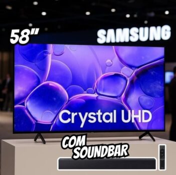 Samsung Combo Smart TV 58″ Crystal UHD 4K U8500F 2025 + Soundbar Samsung HW-B400F