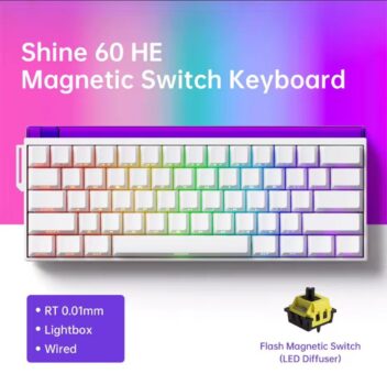 Teclado Shine60 HE 60% Com Lightbox e Interruptor Magnético