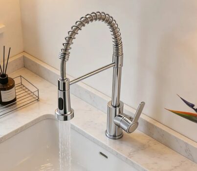 Torneira Aço Inoxidável Hongyu Luxo Flexível Prateado Brilhante