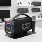 Caixa de Som Bluetooth Portátil 50W com Microfone, Grave Poderoso, Iluminação RGB - AB4092 Preto