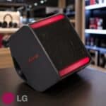 Caixa de Som LG XBOOM Stage 301, 240W, Bluetooth, IPX4, bateria 12h, Bass Boost, luzes LED, entrada óptica e USB