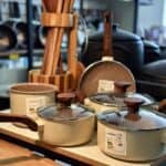 Jogo De Panelas Mimo Style Fundo Triplo Indução 5 Peças Cor Bege