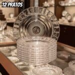 Jogo De Pratos Fundos Egípcio 12 Peças Estrela Transparente