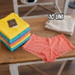 Kit 10 Calcinhas Boxer Alta Feminina Renda