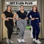 Kit 3 Calças Plus Size Feminina Legging Grossa Cós Alto
