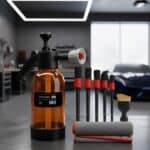 Kit Pulverizador Profissional 2l Pulverizador Híbrido 3 Em 1 Pressão 2 Litros Cor Laranja Profissional + Pincel + Toalha Automotivo