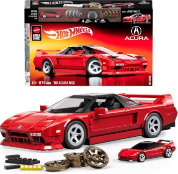 Mattel Brick Shop Hot Wheels Jogo de Construção Elite Acura NSX em escala 1:16 Perfeito para colecionadores
